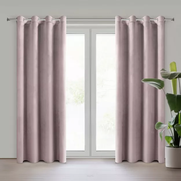 Zasłona  na przelotkach 140x250 ROSA welwetowa pudrowa Design 91