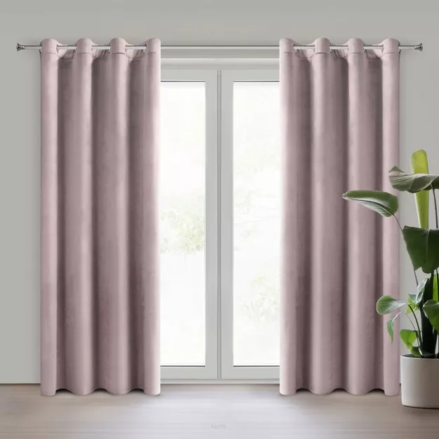Zasłona na przelotkach 140x250 ROSA welwetowa pudrowa Design 91