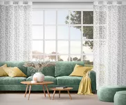Firana na przelotkach 140x250 MARCIA biała żakardowa roślinny wzór - 10