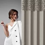 Zasłona na taśmie 140x270 ROSES 13 Eva Minge welwetowa beżowa aplikacja róż 3D - 4