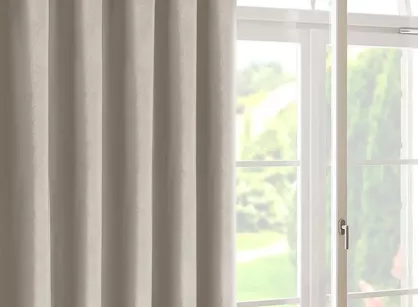 Zasłona na taśmie 140x270 ROSES 13 Eva Minge welwetowa beżowa aplikacja róż 3D