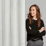 Zasłona gotowa na przelotkach 140x250 ANGELICA kremowa z etaminy z wzorem deszczyku - 2
