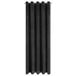 Zasłona na przelotkach 140x250 VILLA welwetowa czarna o aksamitnej strukturze - 6