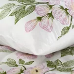 Pościel satynowa 220x200 NIKA 44 biała z różowym wzorem kwiatów i listków z kolekcji Nova Print - 4