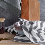 Komplet ścierek kuchennych 2x50x70 KARIN stalowe w pasy z bawełny - 4