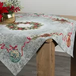 Nakładka świąteczna 100x100 903 popielata czerwona z gobeliny - 3