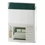 Pościel bawełniana 160x200 LAURA biała zdobiona ozdobną ciemno zieloną kantą z kolekcji Nova Style - 2