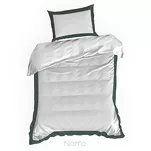 Pościel bawełniana 160x200 LAURA biała zdobiona ozdobną ciemno zieloną kantą z kolekcji Nova Style - 4