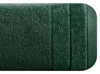 Ręcznik bawełniany 30x50 DAMLA ciemna zieleń gładki z subtelną bordiurą
