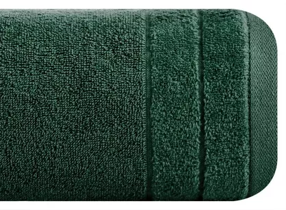Ręcznik bawełniany 30x50 DAMLA ciemna zieleń gładki z subtelną bordiurą