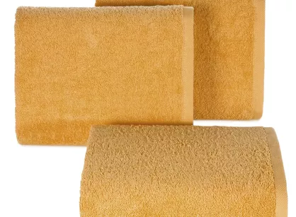 Ręcznik bawełniany 100x150 GŁADKI 2 jednokolorowy musztardowy