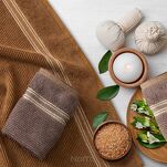 Ręcznik 50x90 FILON srebrny zdobiony bordiurą w prążki z połyskującą srebrną nicią 530 g/m2 - 9