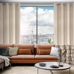 Zasłona na przelotkach 140x250 DANI welwetowa beżowa jednokolorowa zdobiona w dolnej części falbanami - 8