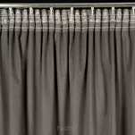 Zasłona na taśmie 140x270 FELIS welwetowa grafitowa z nadrukiem drobnych listków - 8