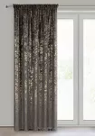 Zasłona na taśmie 140x270 FELIS welwetowa grafitowa z nadrukiem drobnych listków - 5