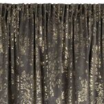 Zasłona na taśmie 140x270 FELIS welwetowa grafitowa z nadrukiem drobnych listków - 4