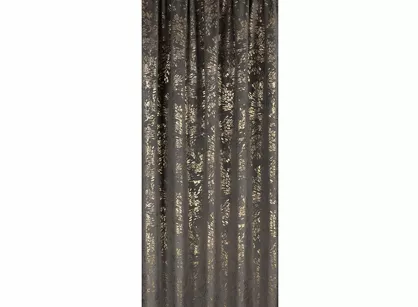 Zasłona gotowa na taśmie 140x270 FELIS welwetowa grafitowa z nadrukiem drobnych listków
