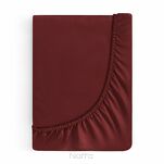 Prześcieradło z satyny bawełnianej z gumką NOVA 3 burgundowe 140x200 - 4