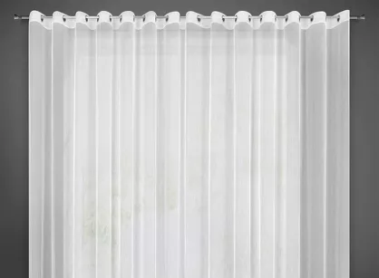 Firana na przelotkach 350x250 PILAR biała gładka o strukturze deszczyku