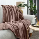 Koc na fotel jednokolorowy 70x160 TEDY mocha imitujący buklę - 9