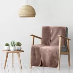 Koc na fotel jednokolorowy 70x160 TEDY mocha imitujący buklę - 7