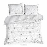 Pościel satynowa 220x200 SPRING 33 biała z czarnym wzorem kwiatowym z kolekcji Classic - 7