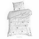 Pościel satynowa 220x200 SPRING 33 biała z czarnym wzorem kwiatowym z kolekcji Classic - 6