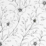 Pościel satynowa 220x200 SPRING 33 biała z czarnym wzorem kwiatowym z kolekcji Classic - 2