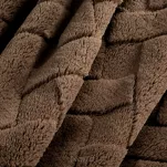 Koc 170x210 CARO ciemny brąz puszysty typu flano z wytłaczanym wzorem Design 91 - 3