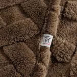 Koc 170x210 CARO ciemny brąz puszysty typu flano z wytłaczanym wzorem Design 91 - 6