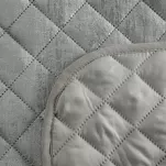 Narzuta welwetowa 220x240 BLINK 3 srebrna pikowana ze srebrnym przecieranym wzorem - 3