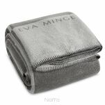 Koc bawełniano akrylowy 220x240 ELEGANT 3 Eva Minge srebrny stalowy wzór geometryczny dwustronny - 3