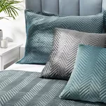 Poszewka welwetowa 50x70 Sofia miętowa pikowana w gęstą jodełkę - 3