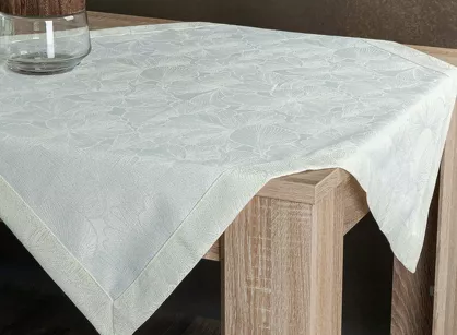 Nakładka 85x85 LENA kremowa zdobiona kantą z nicią złotą