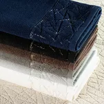 Dywanik bawełniany 50x70 NIKA granatowy z geometrycznym wzorem z błyszczącą nicią - 6