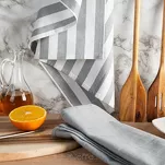 Komplet ścierek kuchennych 2x50x70 KARIN srebrne w pasy z bawełny - 2