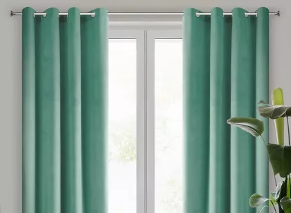 Zasłona na przelotkach 140x250 PIERRE welwetowa morska jednokolorowa