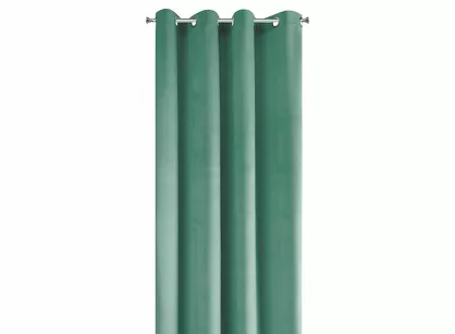 Zasłona gotowa na przelotkach 140x250 PIERRE welwetowa morska jednokolorowa