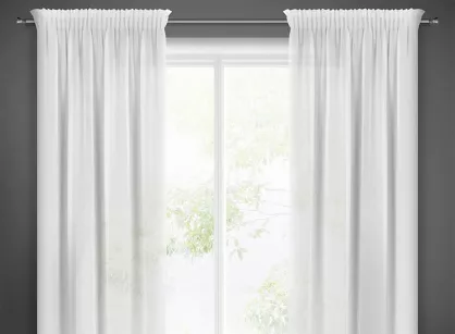 Firana na taśmie 140x270 SANDRA biała gładka z etaminy