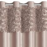 Zasłona na przelotkach 140x250 ROSES 13 Eva Minge welwetowa pudrowa aplikacja róż 3D - 4