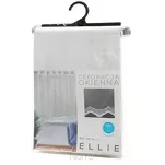 Firana na przelotkach 350x145 ELLIE biała błyszcząca z mikrosiateczki wykończonej koronką - 6