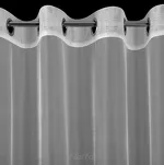 Firana na przelotkach 350x145 ELLIE biała błyszcząca z mikrosiateczki wykończonej koronką - 4