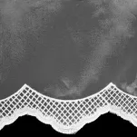 Firana na przelotkach 350x145 ELLIE biała błyszcząca z mikrosiateczki wykończonej koronką - 2