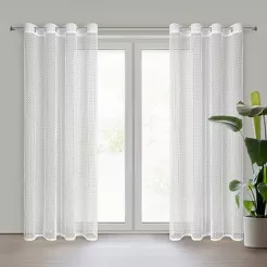 Firana na przelotkach 140x250 MIRELLA biała o strukturze siatki
