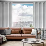 Zasłona na przelotkach 140x250 DANI welwetowa srebrna jednokolorowa zdobiona w dolnej części falbanami - 8