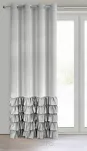 Zasłona na przelotkach 140x250 DANI welwetowa srebrna jednokolorowa zdobiona w dolnej części falbanami - 5