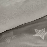 Pościel polarowa 220x200 FLANO 4 beżowa z wytłaczanym białym wzorem gwiazdek z kolekcji NOVA Flano - 3