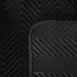 Narzuta welwetowa 170x210 SOFIA czarna pikowana w gęstą jodełkę - 4