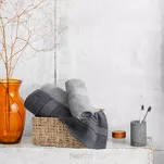 Ręcznik bawełniany 70x140 LIANA granatowy zdobiony bordiurą z błyszczącą nicią - 7