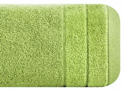 Ręcznik bawełniany 30x50 DAMLA oliwkowy gładki z subtelną bordiurą